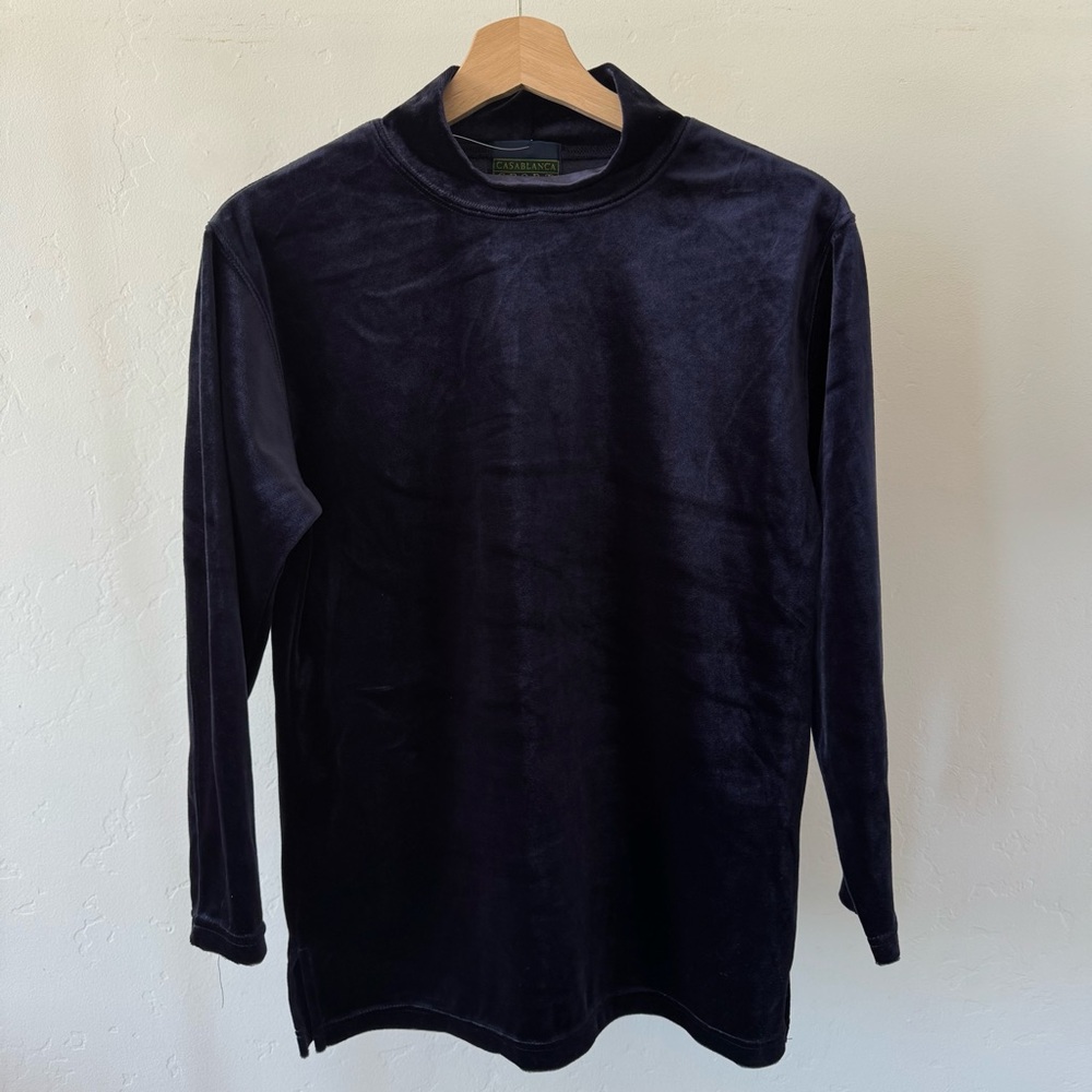 Vintage CASABLANCA Sport Velvet Turtleneck, Petite